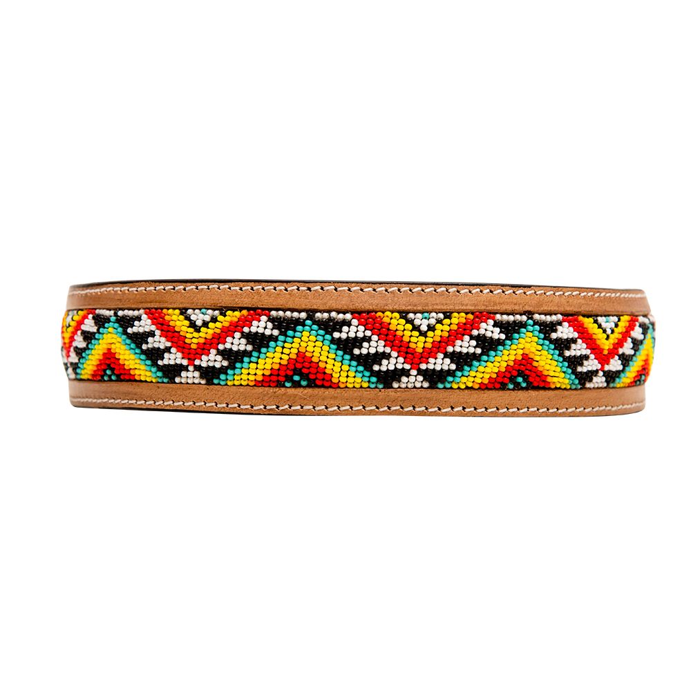 Bonjour Hand - Tooled Beaded Dog Collar - 260 Broadway Boutique