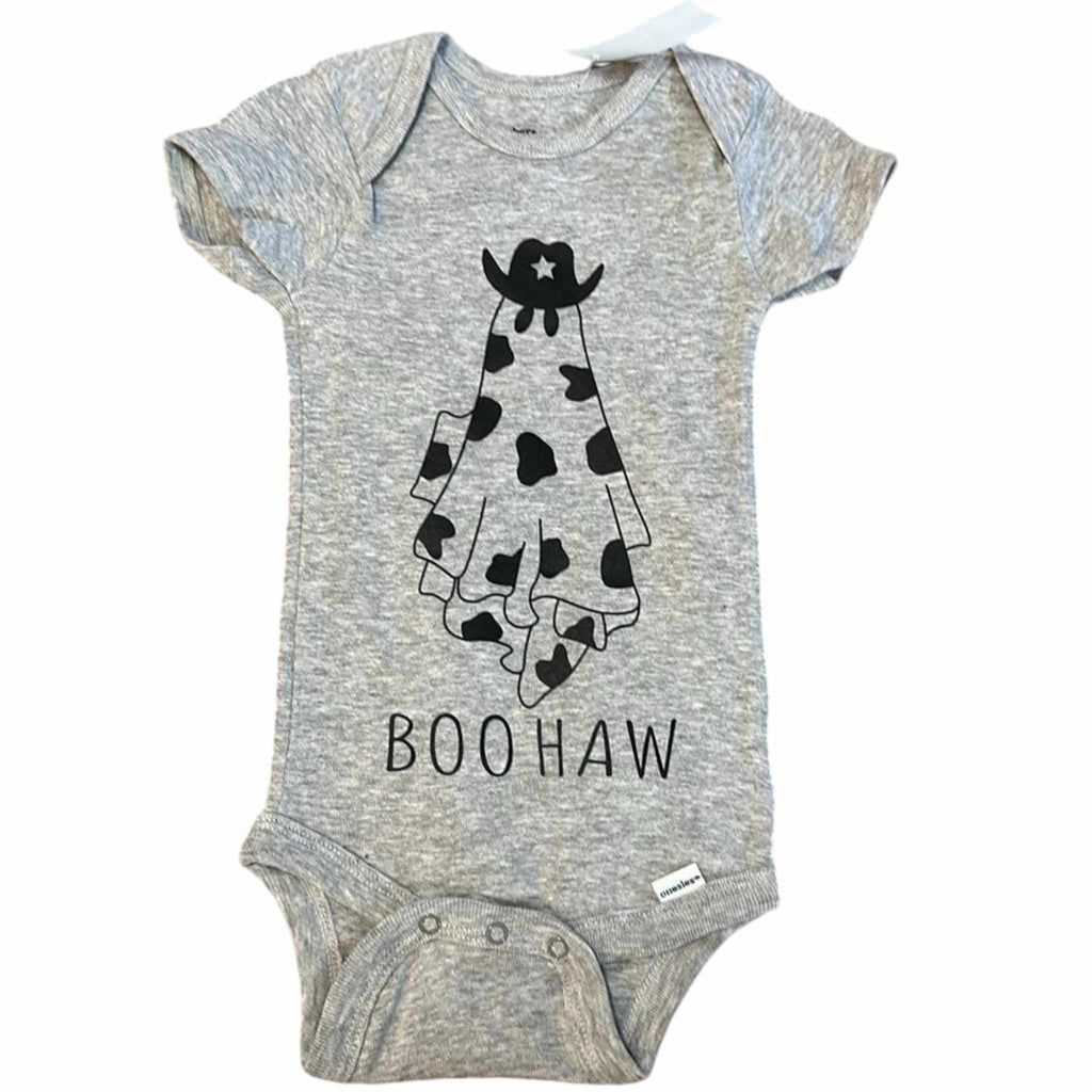 Boo Haw Cow Print Onesie - 260 Broadway Boutique