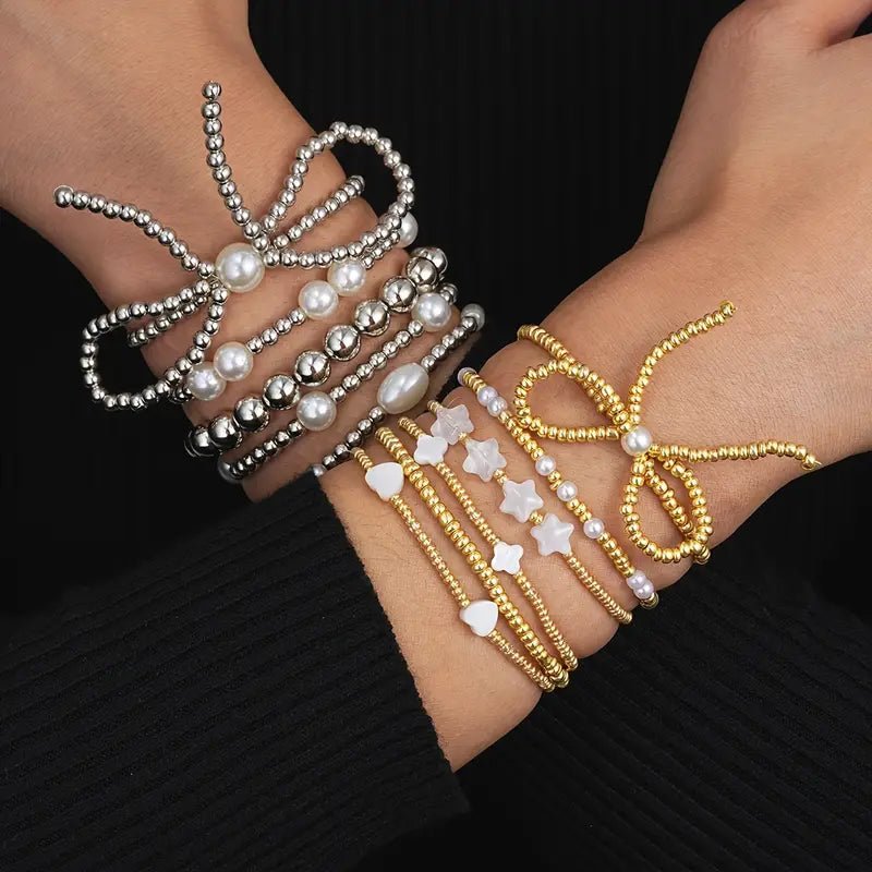 Bow Bracelet Sets (Gold or Silver) - 260 Broadway Boutique