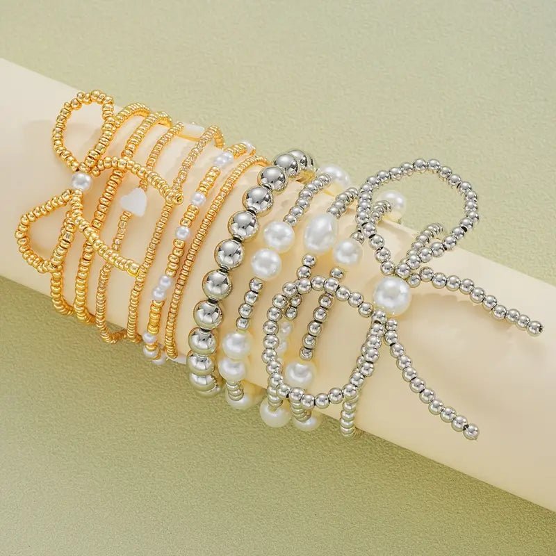 Bow Bracelet Sets (Gold or Silver) - 260 Broadway Boutique