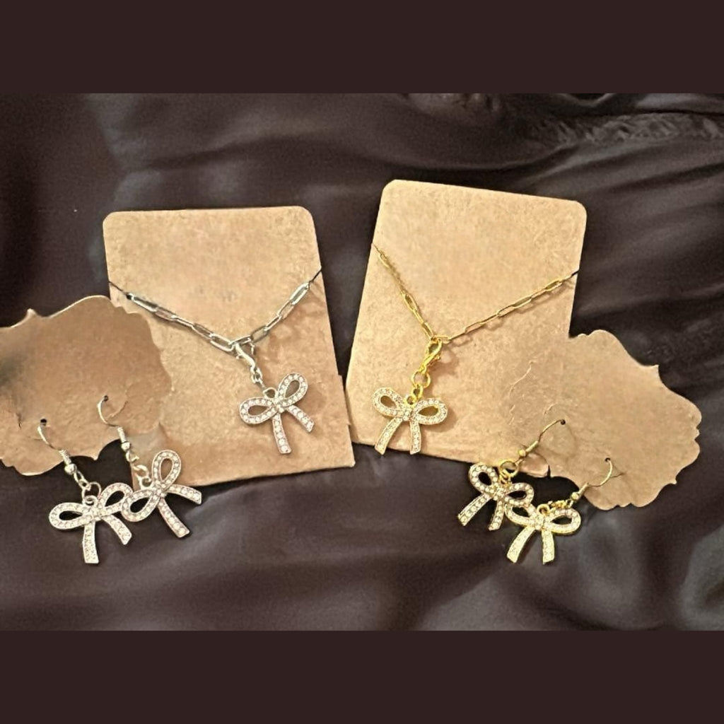 Bow Chain Necklaces & Earrings (sold separately) - 260 Broadway Boutique