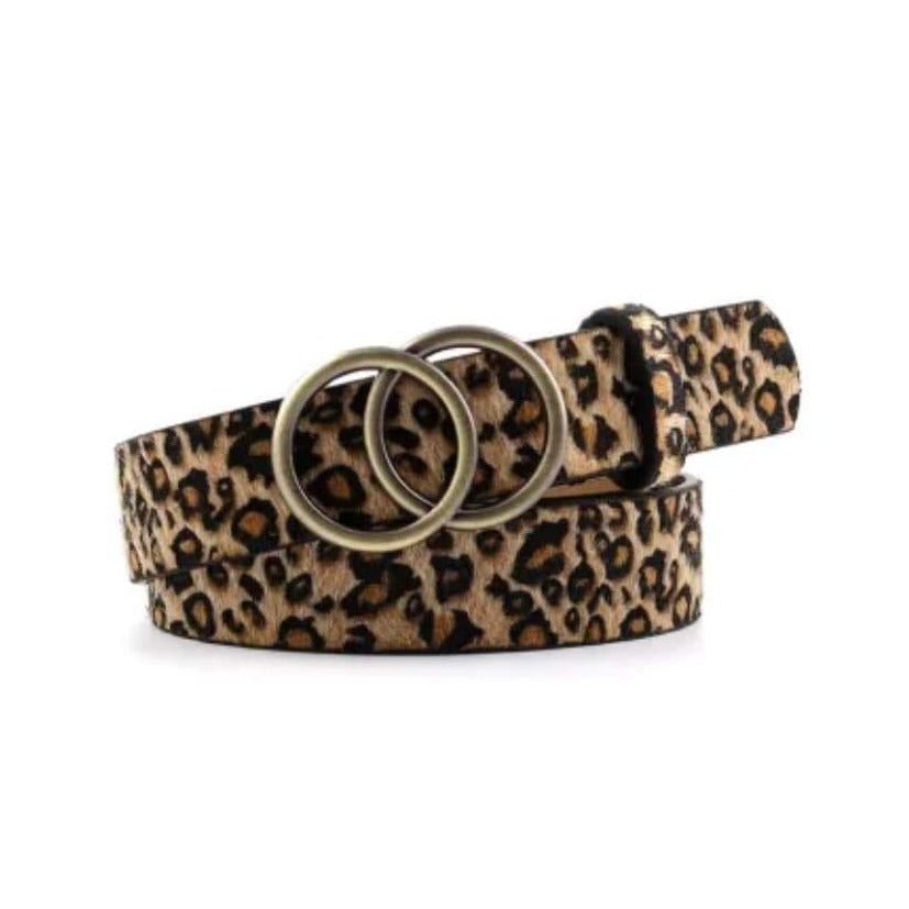 Brown Leopard Double Circle Belt - 260 Broadway Boutique