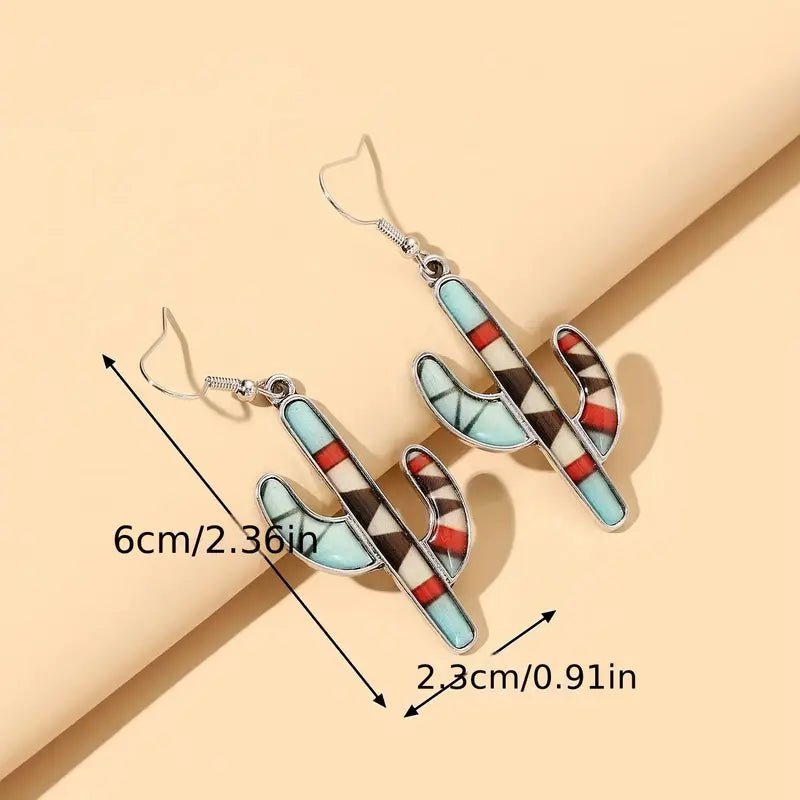 Cactus Aztec Earrings - 260 Broadway Boutique