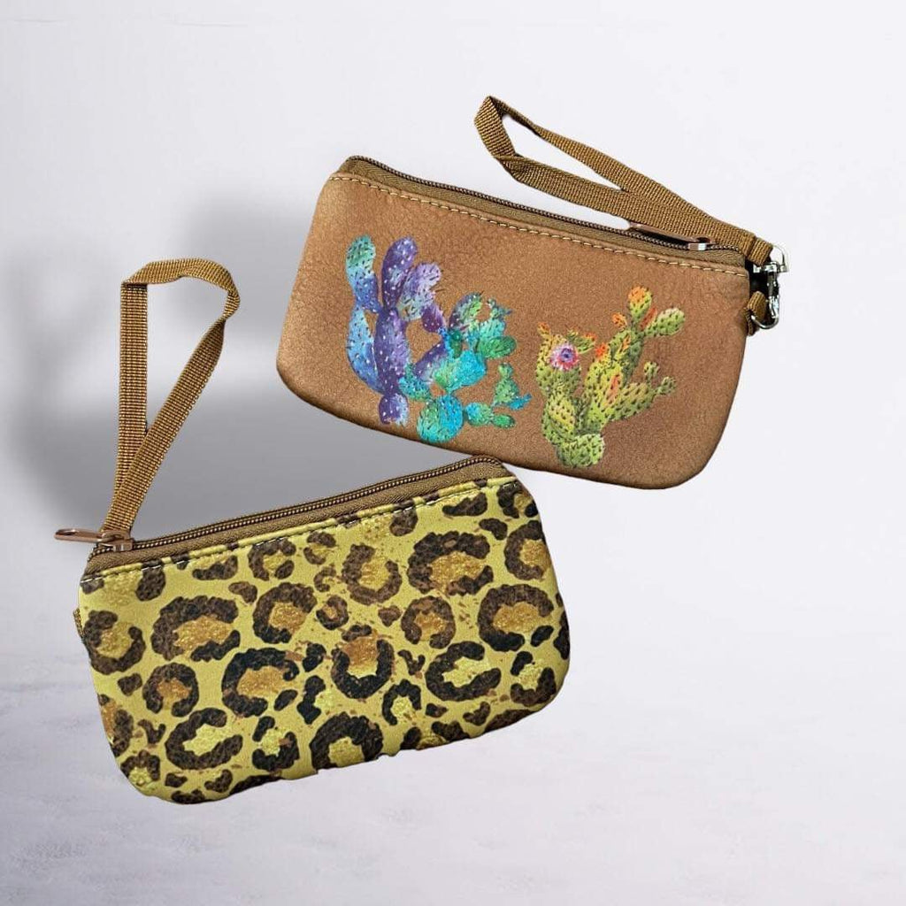 Cactus/ leopard Wristlet - 260 Broadway Boutique