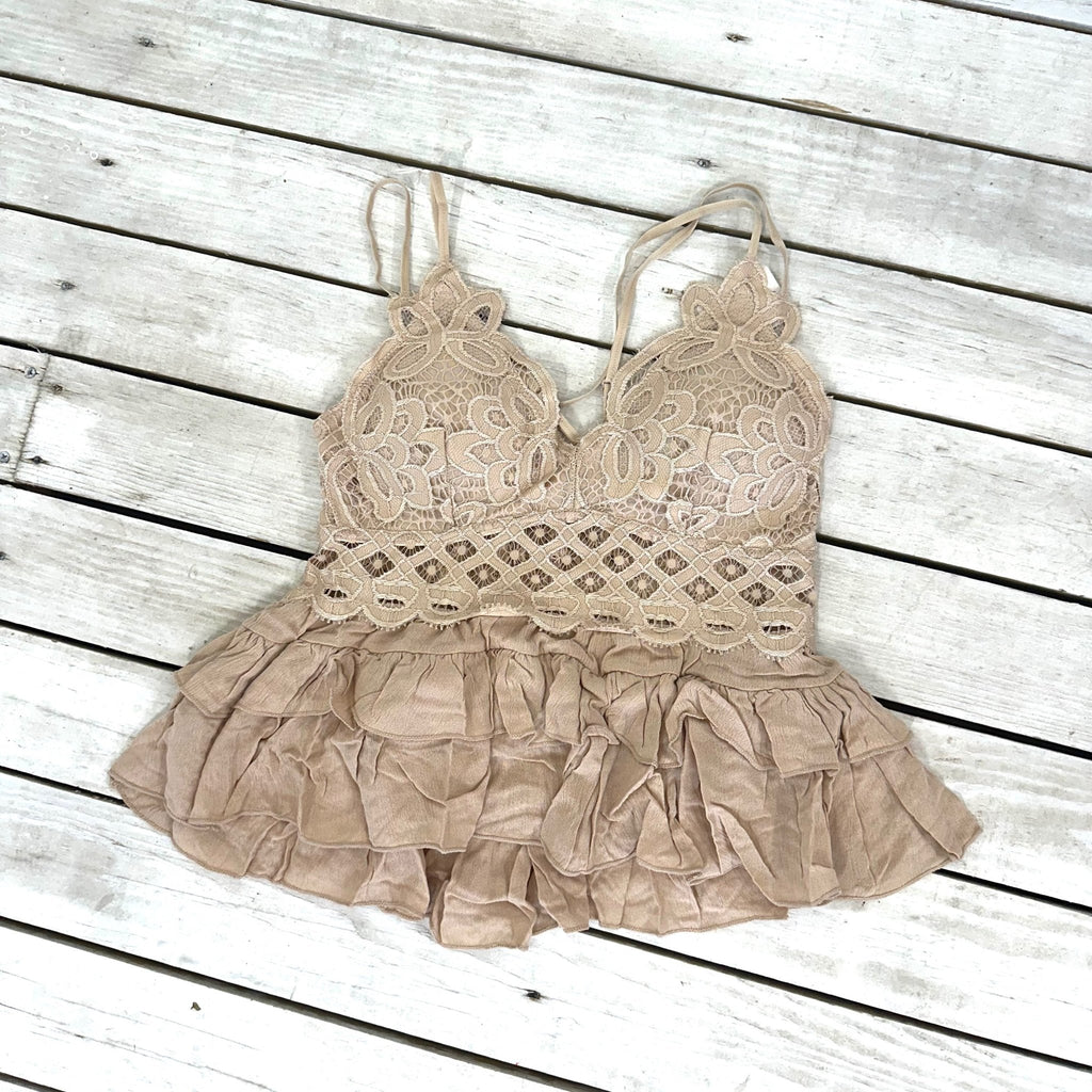 Cami Lace Ruffled Top - 260 Broadway Boutique