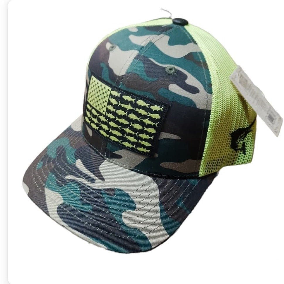 Camo America Fish Flag Snapback Trucker Hat - 260 Broadway Boutique