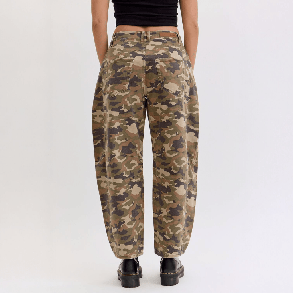 Camo Mid Waisted Barrel Leg - 260 Broadway Boutique