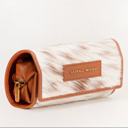 Canon Jewelry Case - Brow & White Cowhide - 260 Broadway Boutique