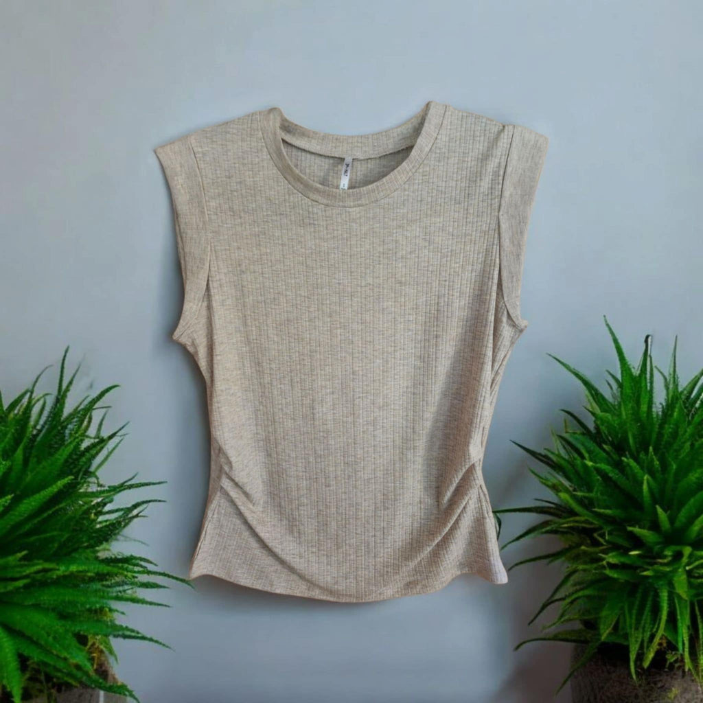 Cap Sleeve Ruched Side Top - 260 Broadway Boutique