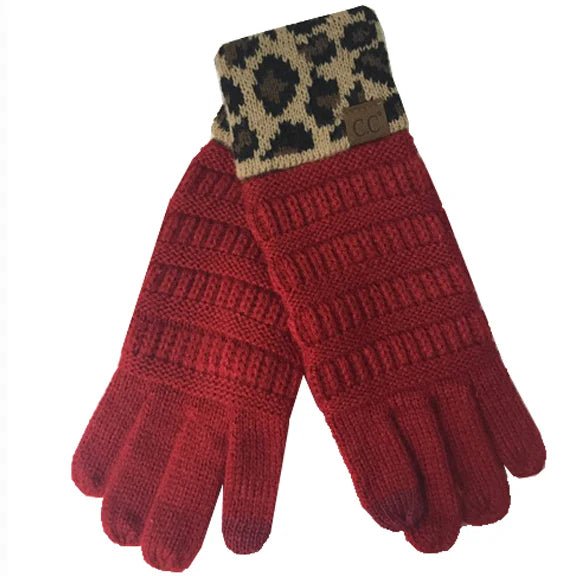 CC Gloves w/Leopard Cuff (2 Colors) - 260 Broadway Boutique