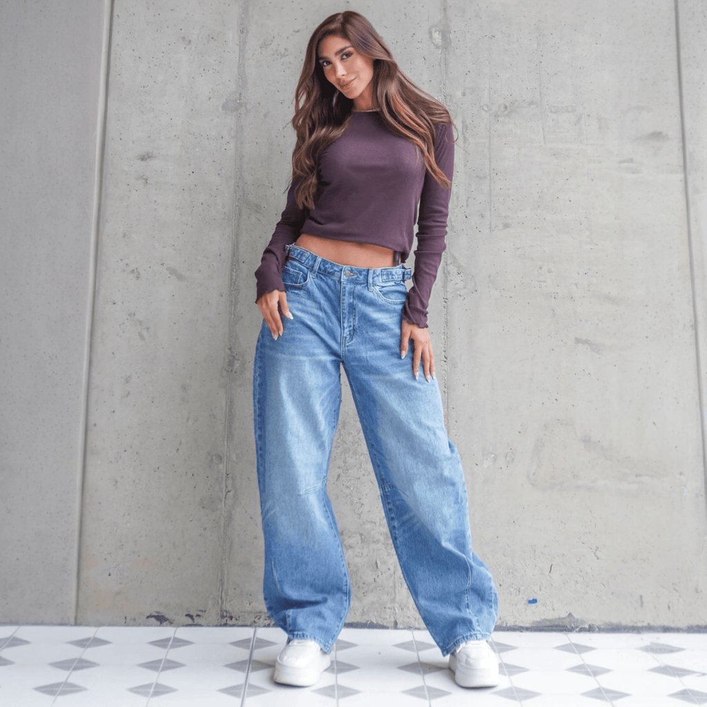 Cello Mid Waisted Barrel Leg with Side Buckle - 260 Broadway Boutique