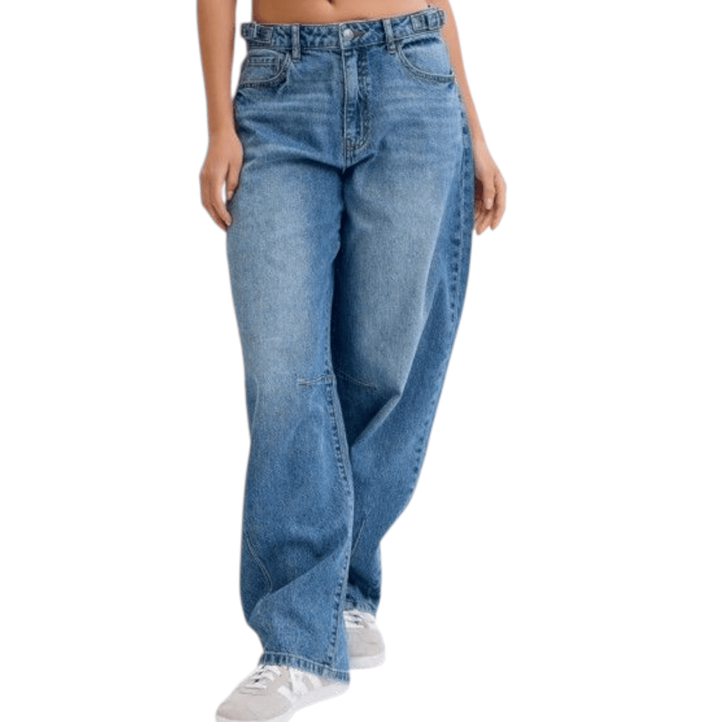 Cello Mid Waisted Barrel Leg with Side Buckle - 260 Broadway Boutique