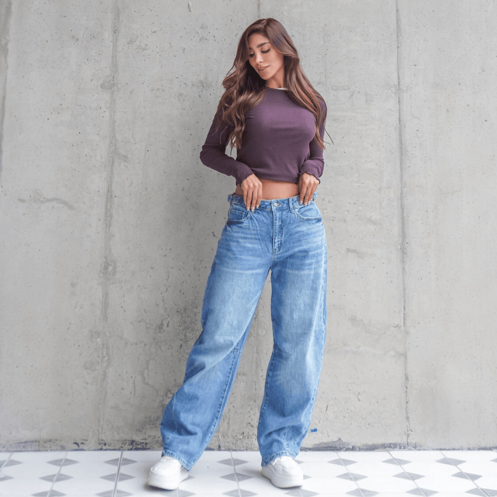 Cello Mid Waisted Barrel Leg with Side Buckle - 260 Broadway Boutique