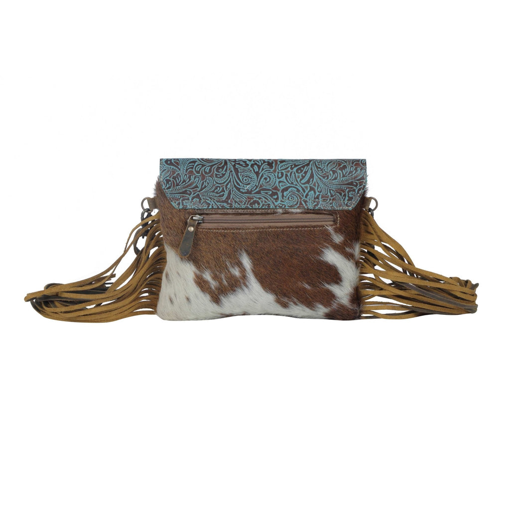 Cerulean Vines Leather & Hairon Bag - 260 Broadway Boutique