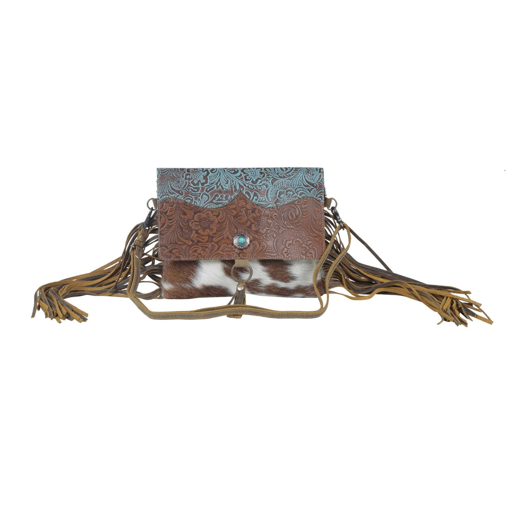 Cerulean Vines Leather & Hairon Bag - 260 Broadway Boutique