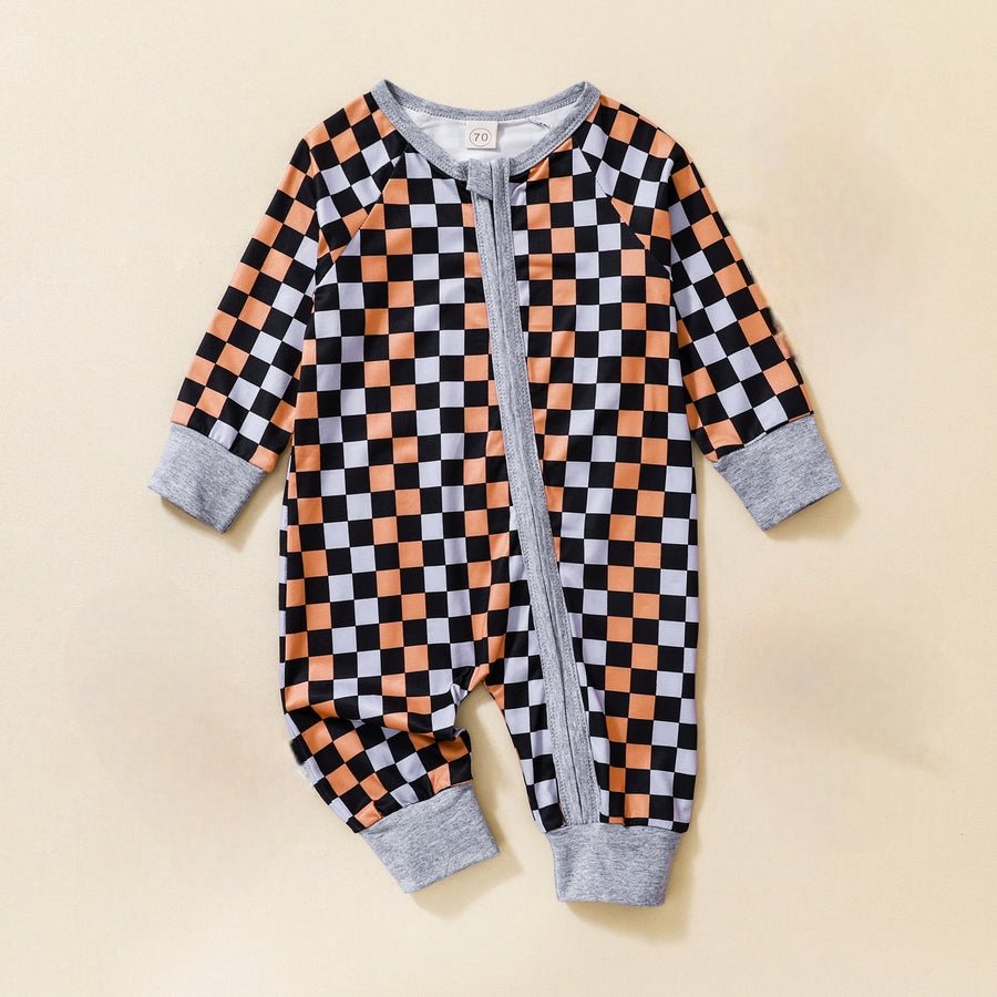 Checkerboard Zipper Romper - 260 Broadway Boutique