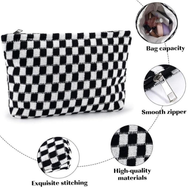 Checkered Cosmetic Bag (2 Colors) - 260 Broadway Boutique