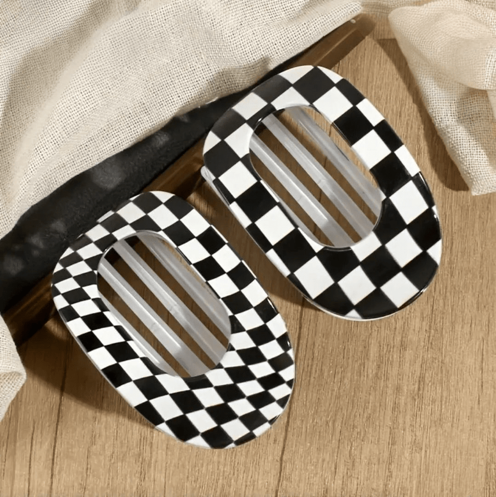 Checkered Flat Hair Clips (2 Styles) - 260 Broadway Boutique