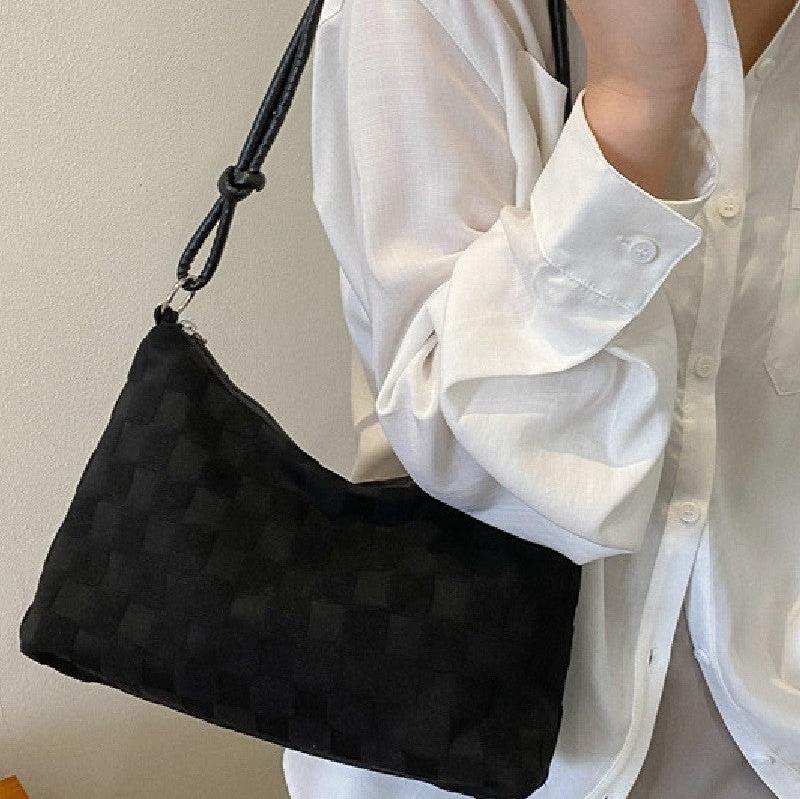 Checkered Monogram Shoulder Bag - 260 Broadway Boutique