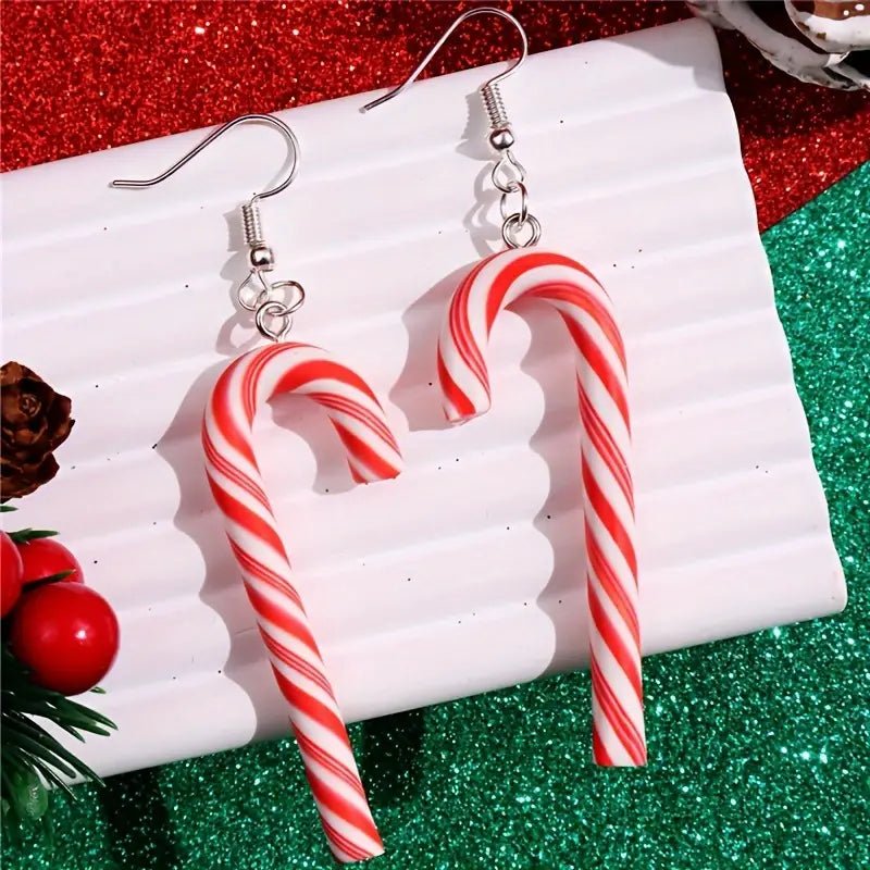 Christmas Cane Earrings - 260 Broadway Boutique