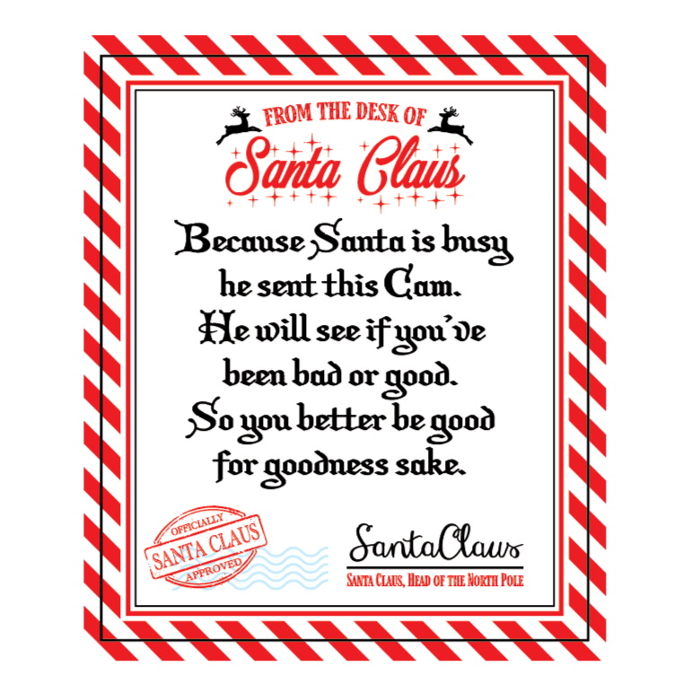 Christmas Santa Cam Night Light AC Wall - 6/Display - 260 Broadway Boutique