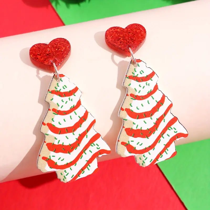 Christmas Tree Cake Earrings - 260 Broadway Boutique