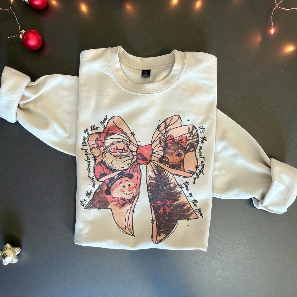 Classic Christmas Bow Sweatshirt - 260 Broadway Boutique