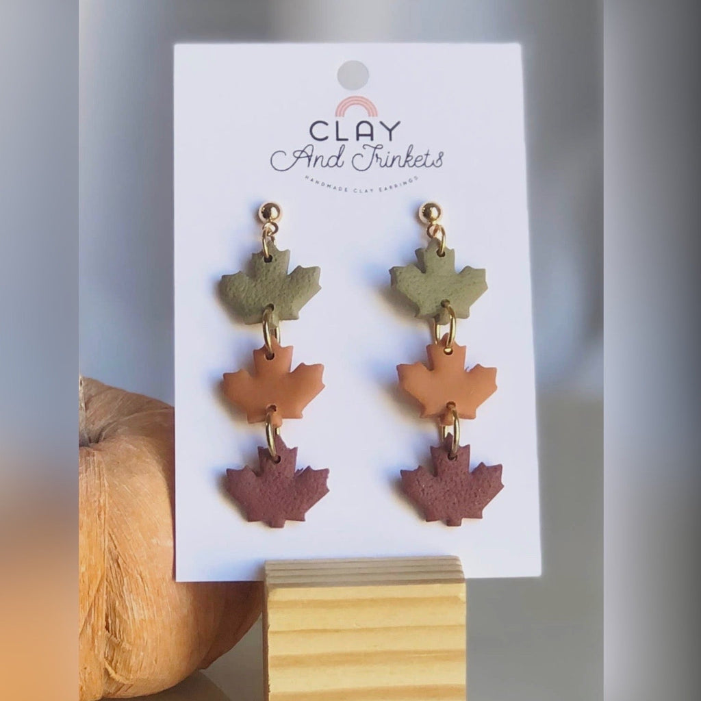 Clay Fall Leaves Dangle Earrings - 260 Broadway Boutique