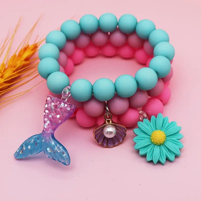 Colorful Mermaids Shells Flower Charm - 260 Broadway Boutique