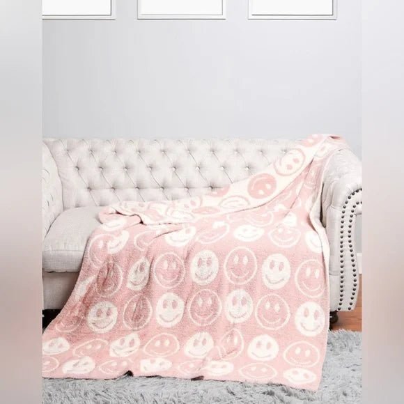 ComfyLuxe Smiley Face Reversible Blanket - 260 Broadway Boutique