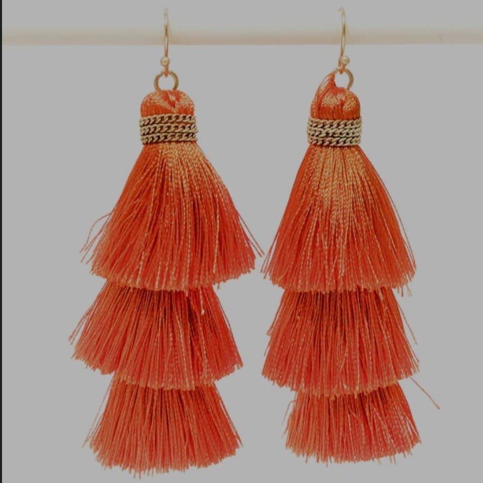 Coral Tassel Earrings (3 Colors) - 260 Broadway Boutique