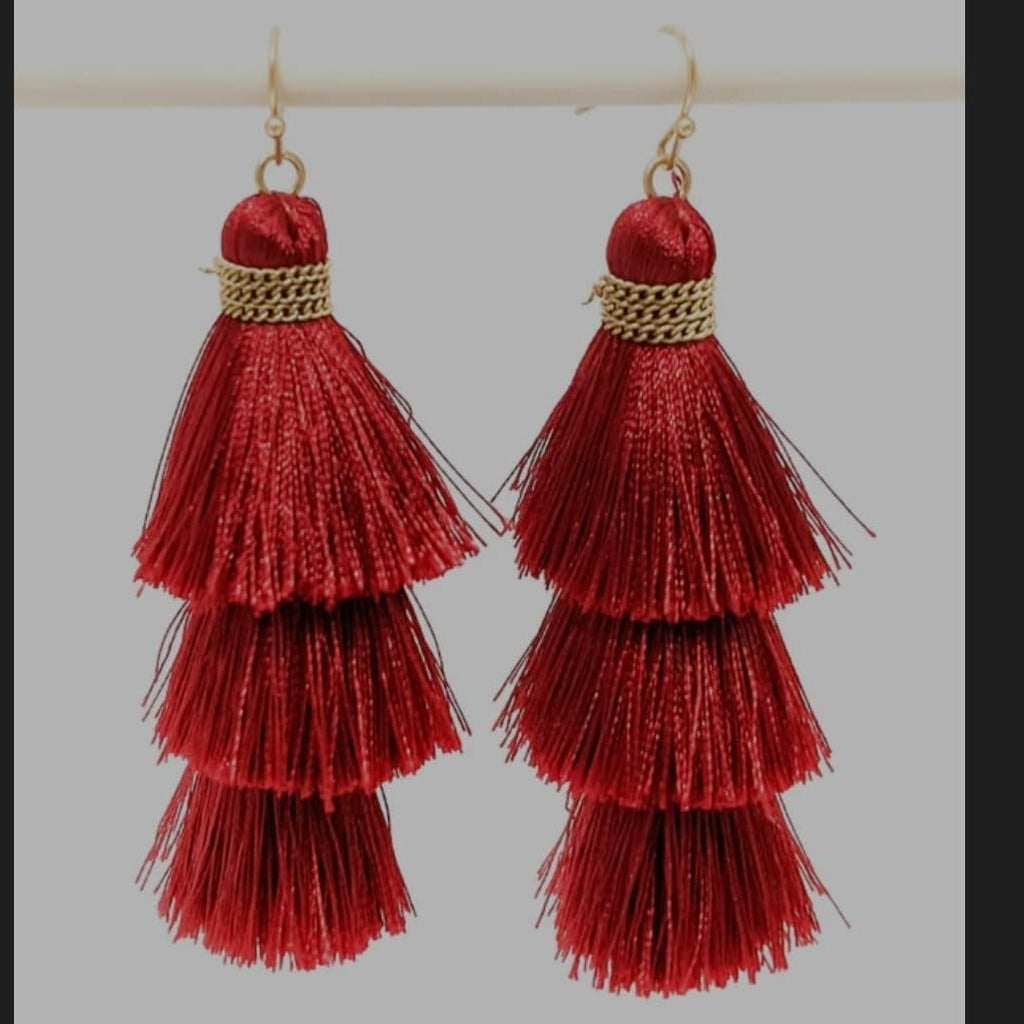 Coral Tassel Earrings (3 Colors) - 260 Broadway Boutique