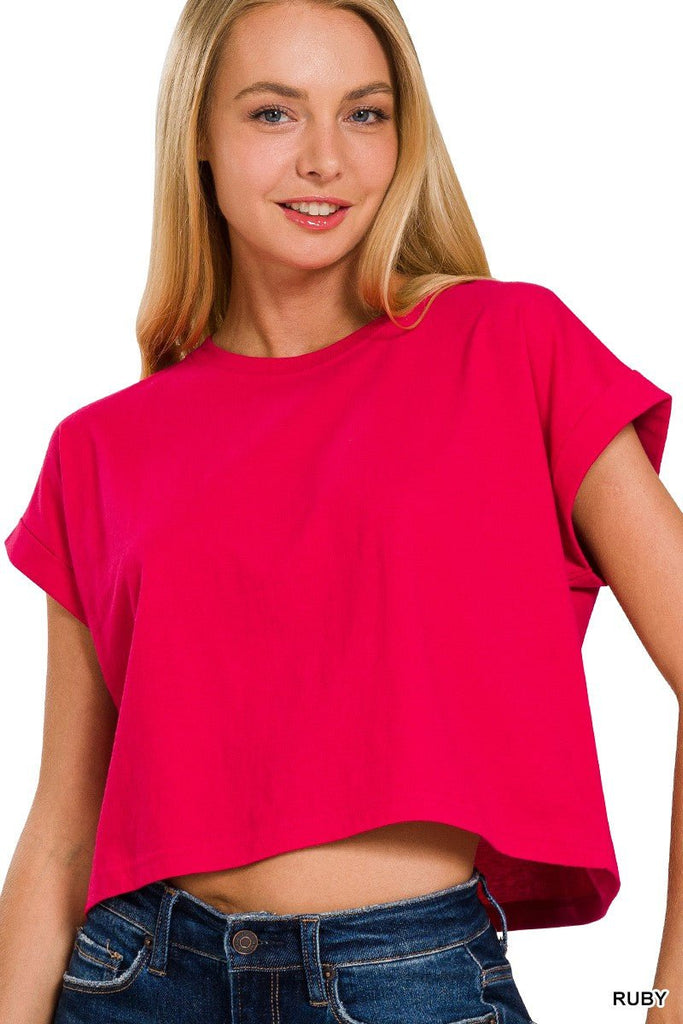 Cotton Short Sleeve Top (Multiple Colors) - 260 Broadway Boutique