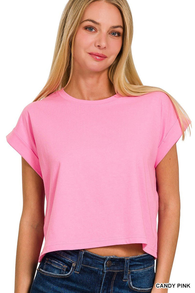 Cotton Short Sleeve Top (Multiple Colors) - 260 Broadway Boutique