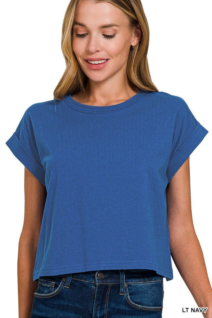 Cotton Short Sleeve Top (Multiple Colors) - 260 Broadway Boutique