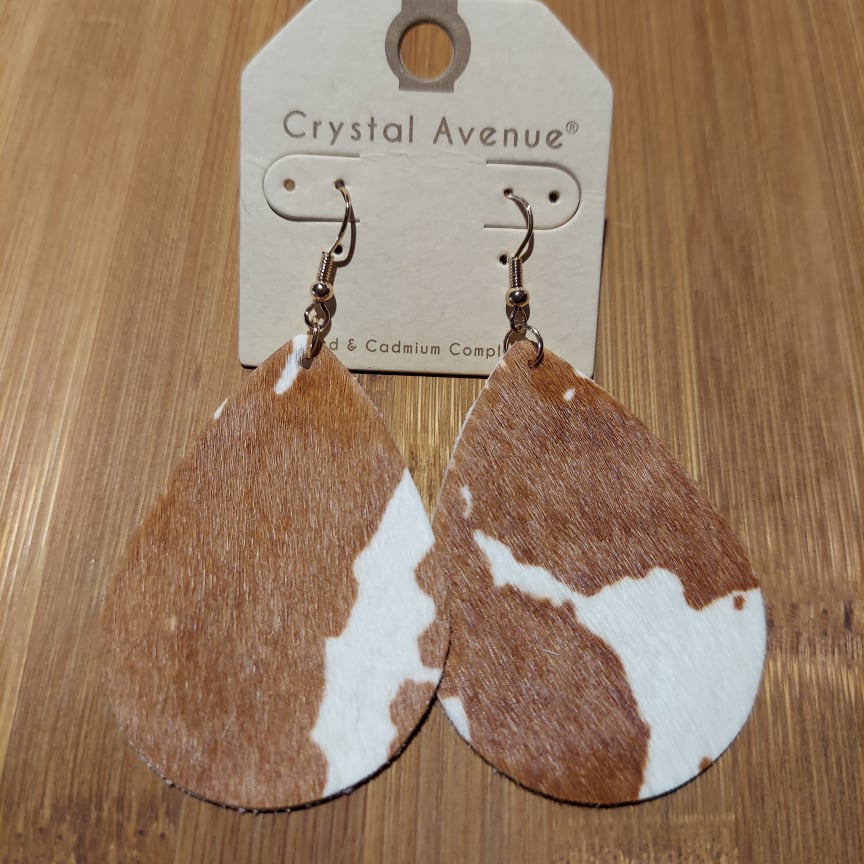 Cowhide Earrings (2 colors) - 260 Broadway Boutique