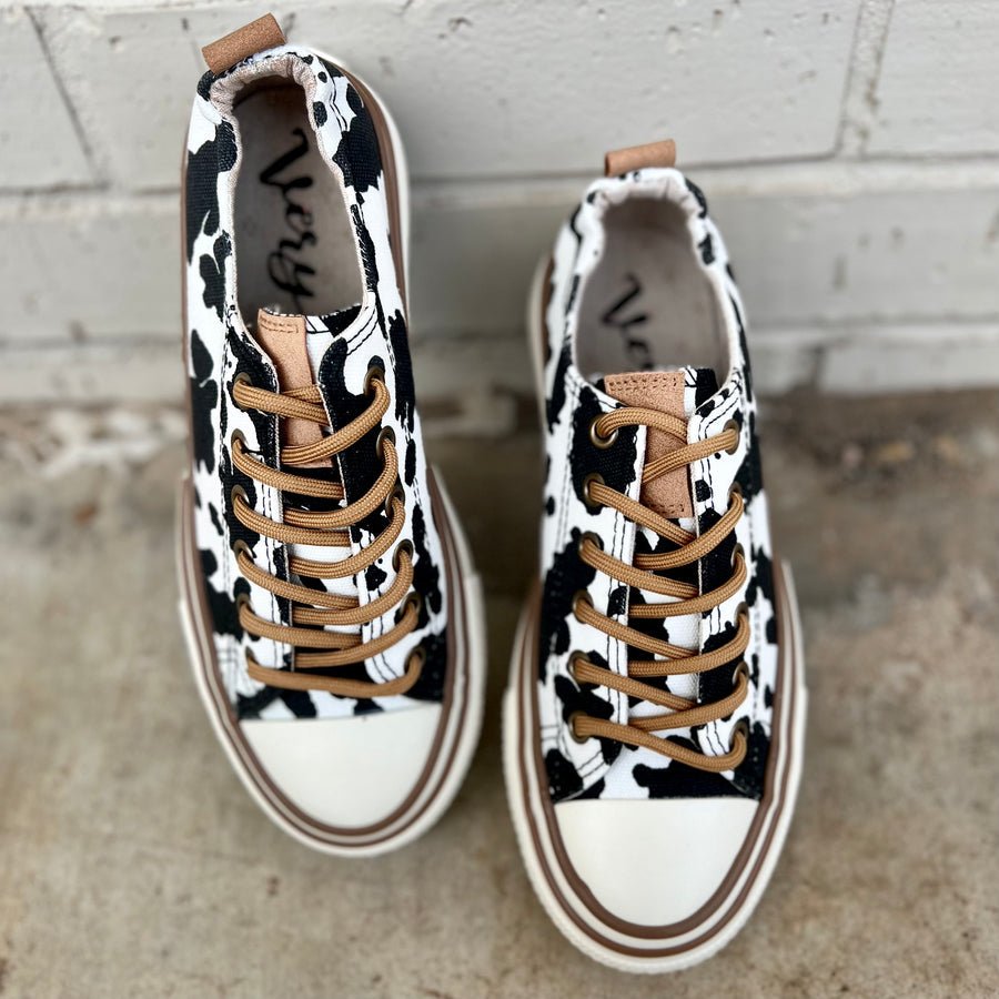 Cowprint Tennis Shoes - 260 Broadway Boutique