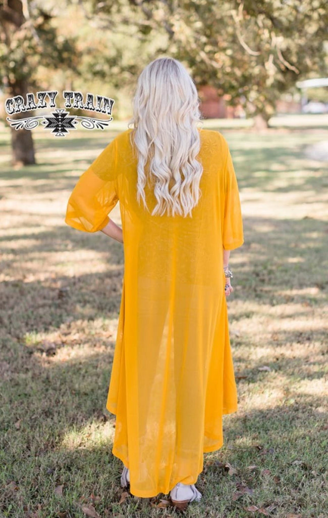 Crazy Train Mustard Duster - 260 Broadway Boutique