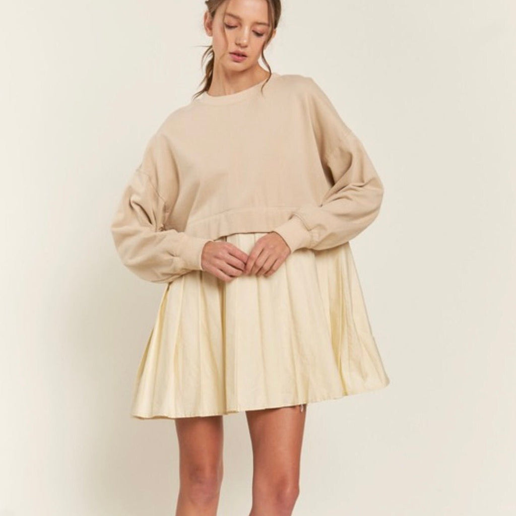 Cream Sweater Dress - 260 Broadway Boutique