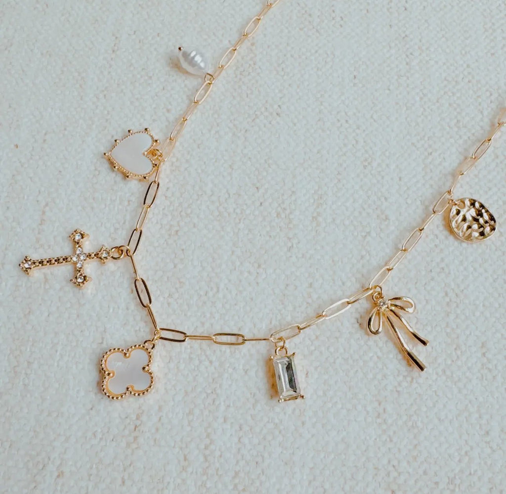 Cross Multi Charm Necklace - 260 Broadway Boutique