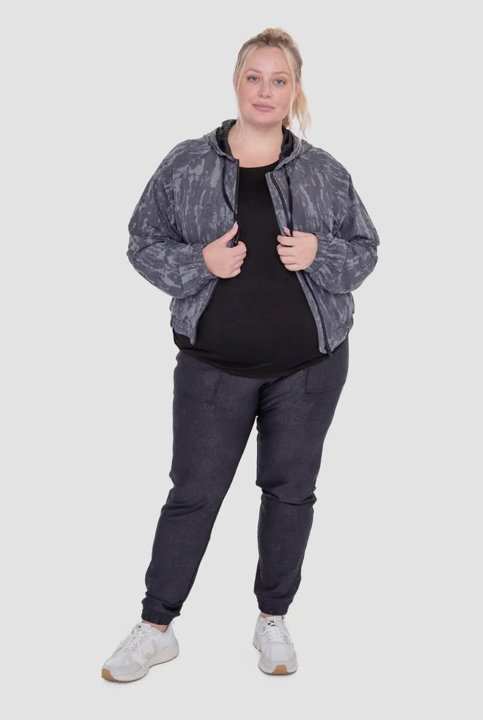 Curvy Highwaist Foil Joggers - 260 Broadway Boutique