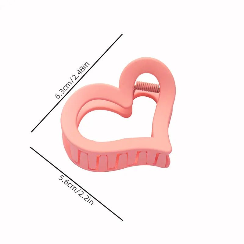 Cute Matte Hollow Heart Small Hair Claw Clip - 260 Broadway Boutique