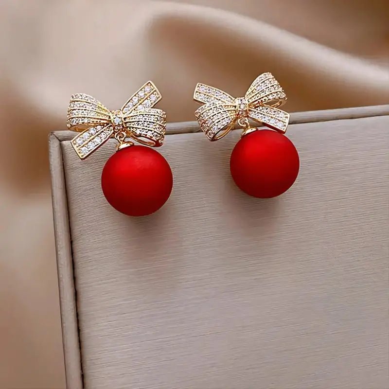 CZ Bow Earrings - 260 Broadway Boutique