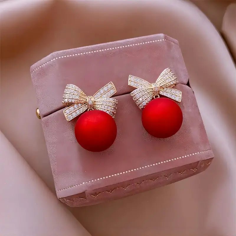 CZ Bow Earrings - 260 Broadway Boutique