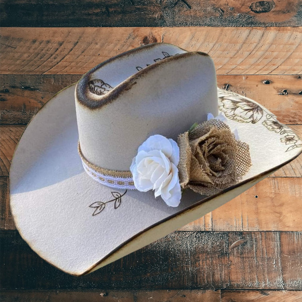 Distressed/Burned Cowboy Hats - 260 Broadway Boutique