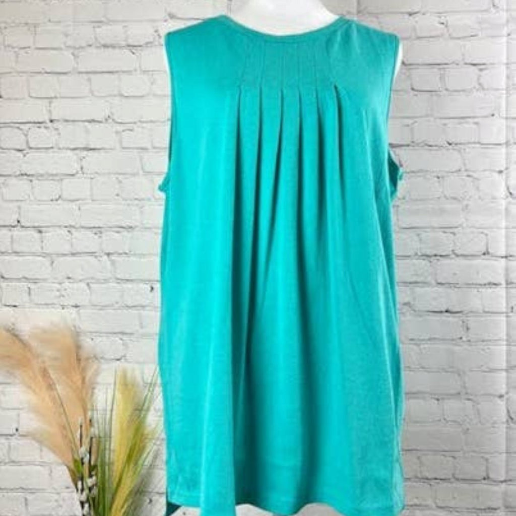 Dodge City Sleeveless Pintucked Tank - 260 Broadway Boutique