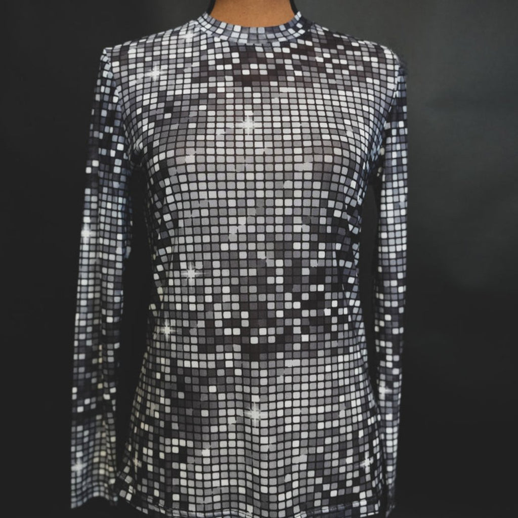 Dolly Disco Mesh Top (short or long sleeved) - 260 Broadway Boutique