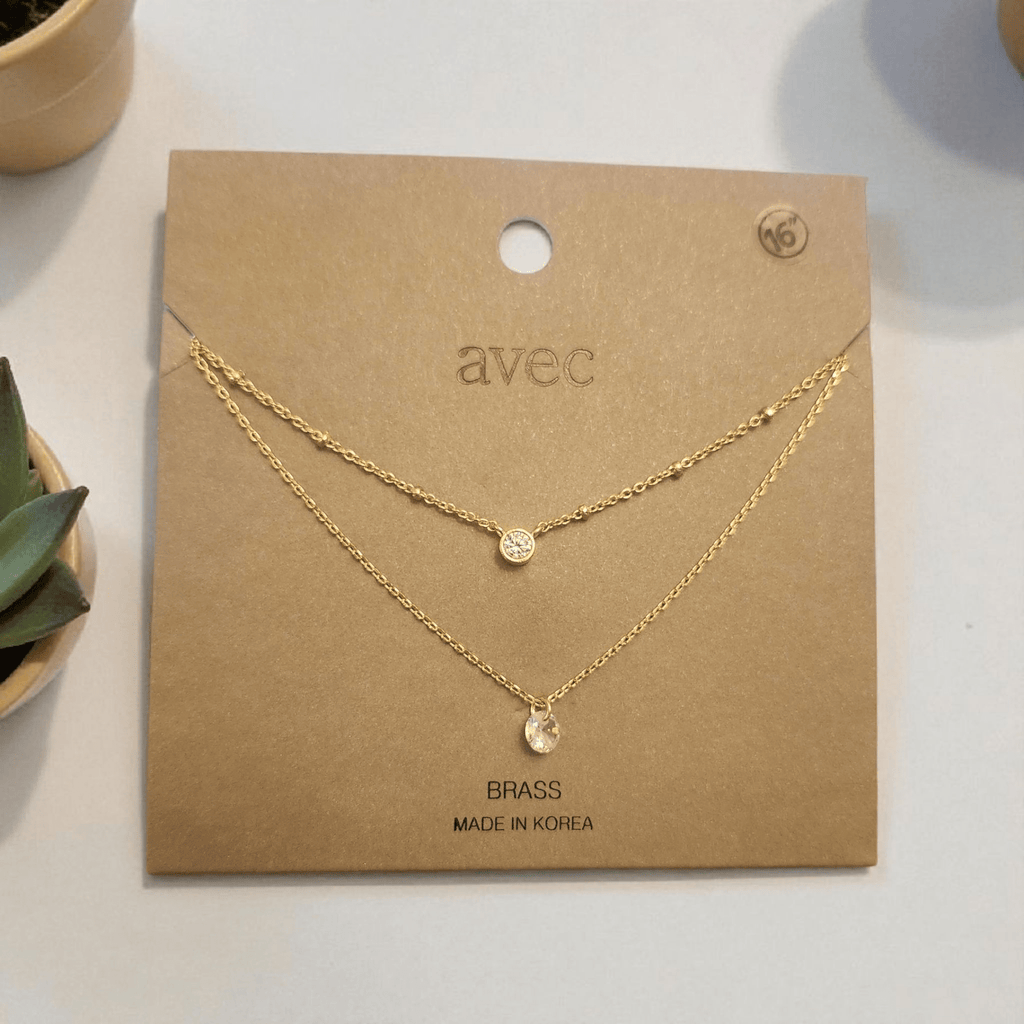 Double Strand Round Stone Necklace - 260 Broadway Boutique