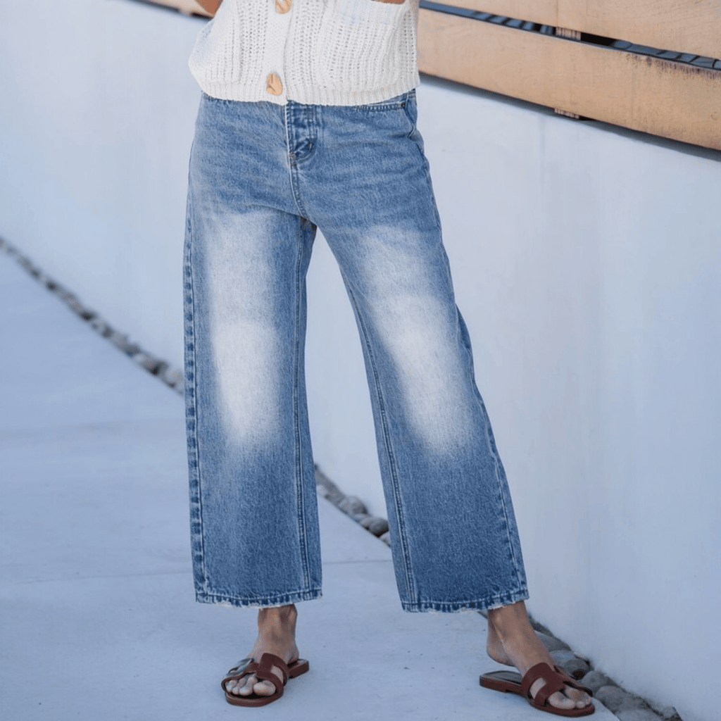 Dropped Barrel Jeans - 260 Broadway Boutique