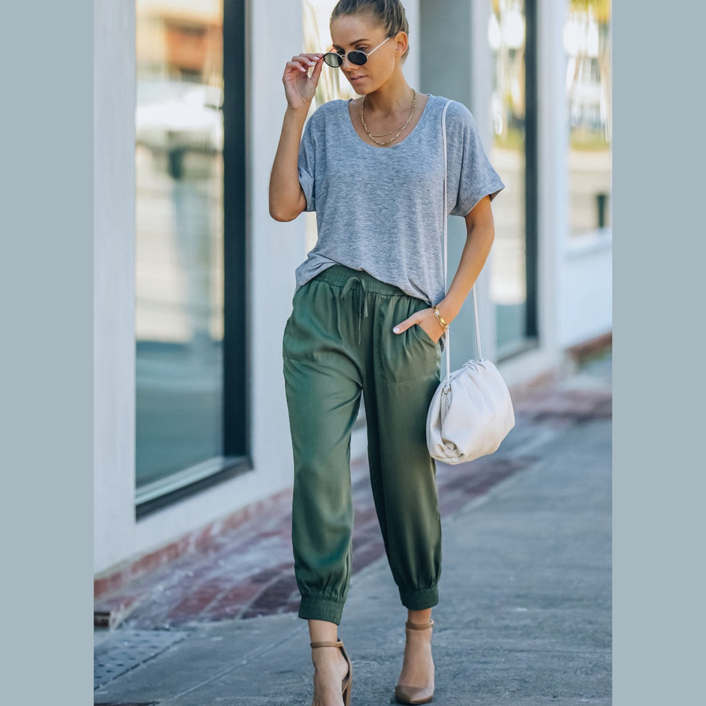 Elastic Waist Pants (3 Colors Available) - 260 Broadway Boutique